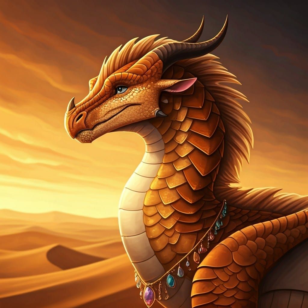Majestic SandWing Dragon in Regal Splendor