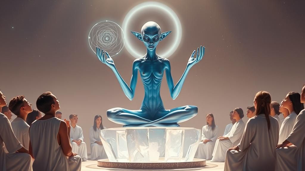 Alpha Centauri ET Teaches Telepathy: Surreal Digital Art