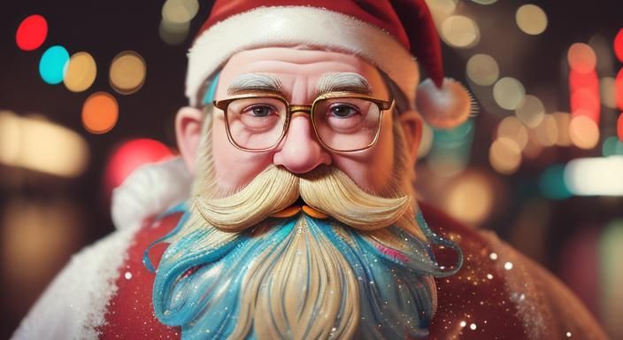 Hyperrealistic Hipster Santa Claus Toy Workshop