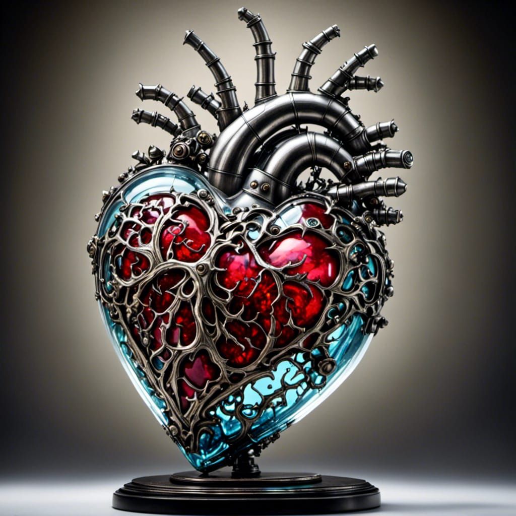 Artificial Glass Heart in Android Style