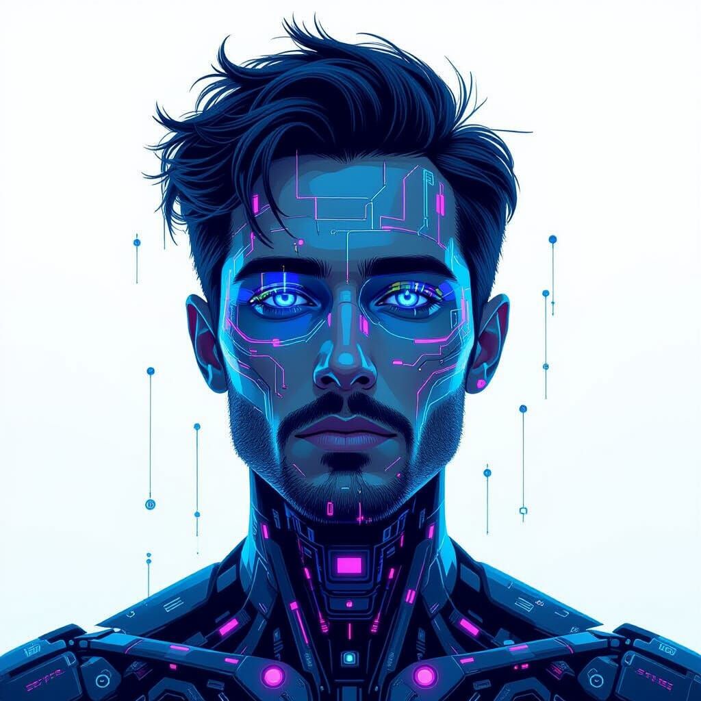 AI Self-Portrait as Ethereal Circuit Being