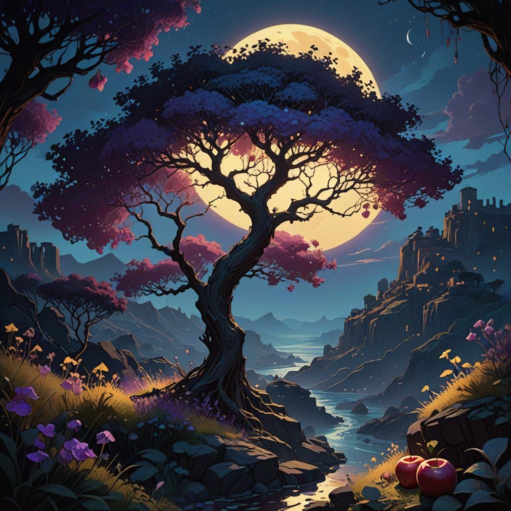 Luminescent Apple Amidst Burning Bush in LA's Pacific Palisa...