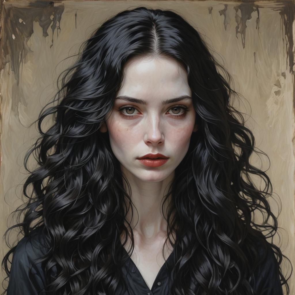 Sinister Portrait of a Pale Young Woman