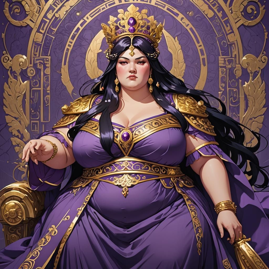 Curvaceous Byzantine Empress in Anime Style