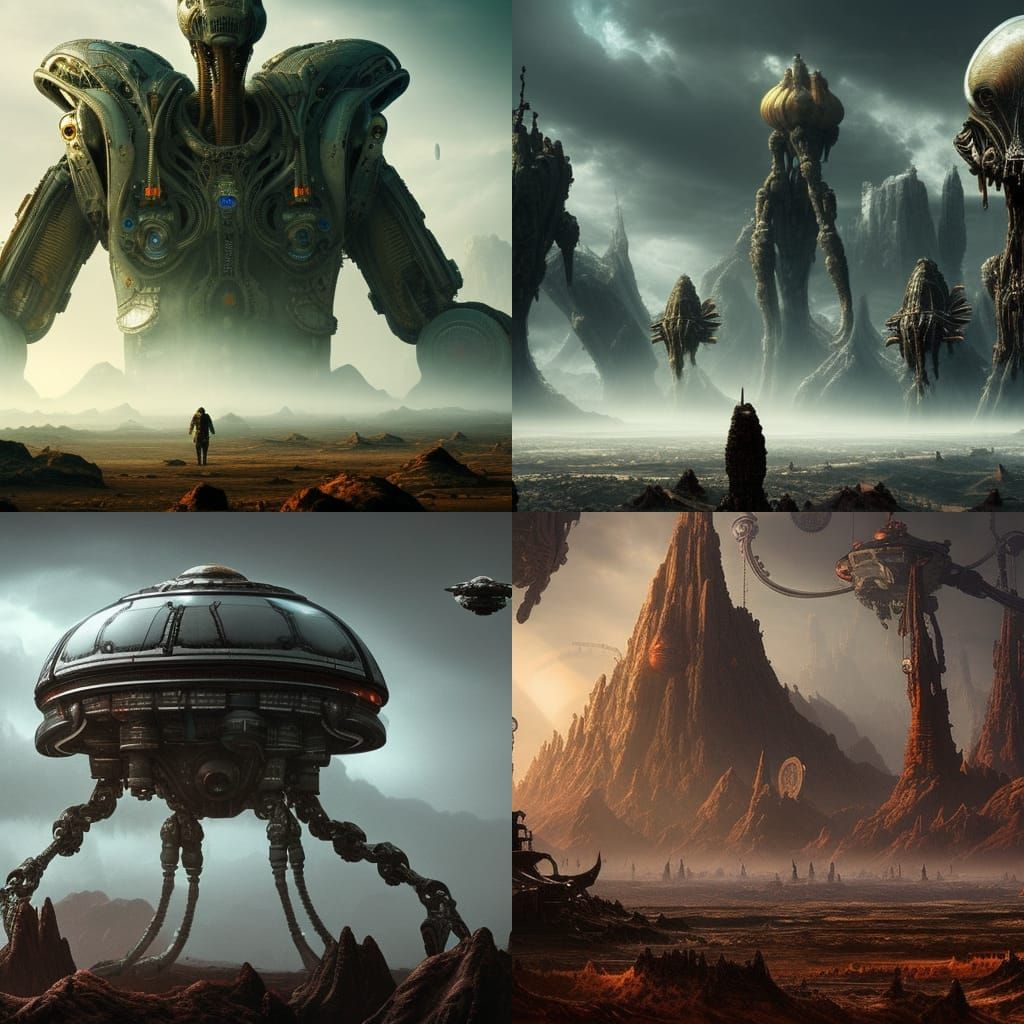 Alien Wasteland: Robot Graveyard in Digital Matte Painting