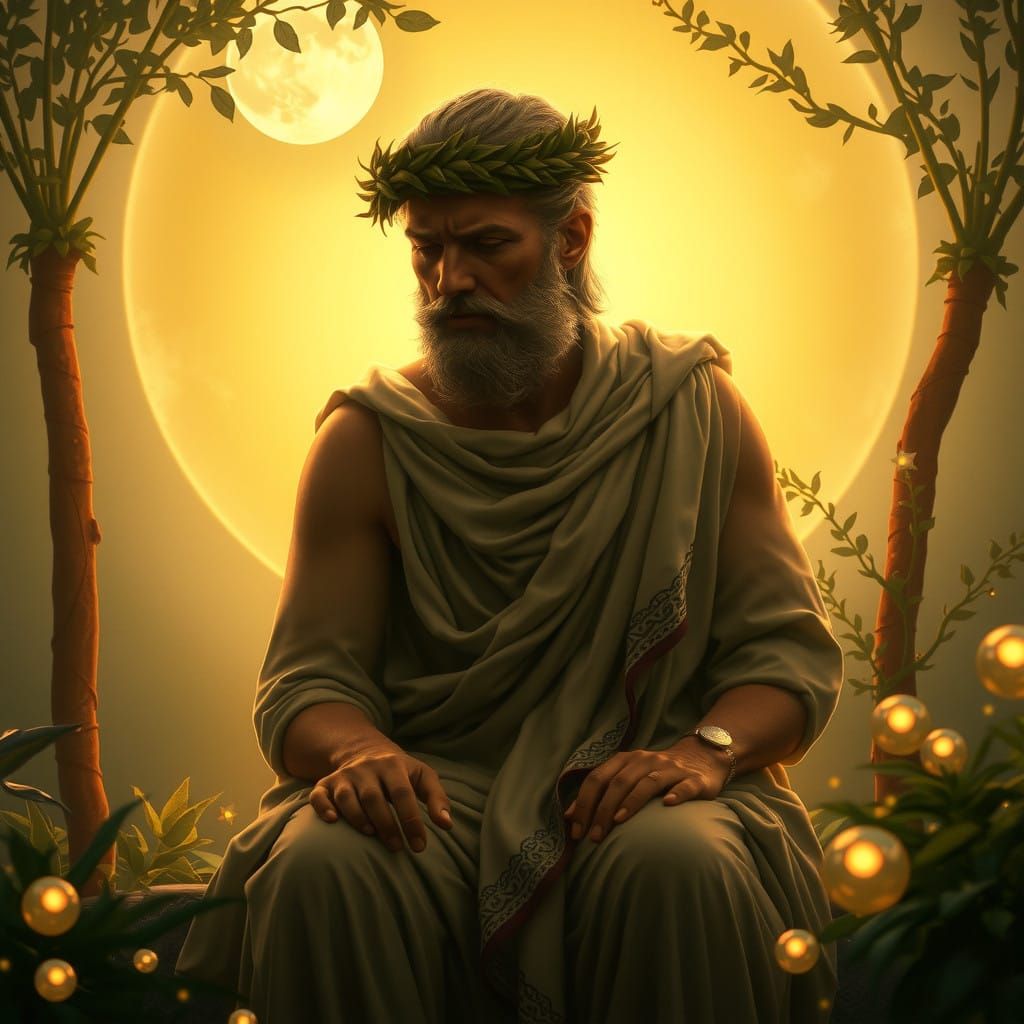 Solon's Wisdom in Serene Contemplation