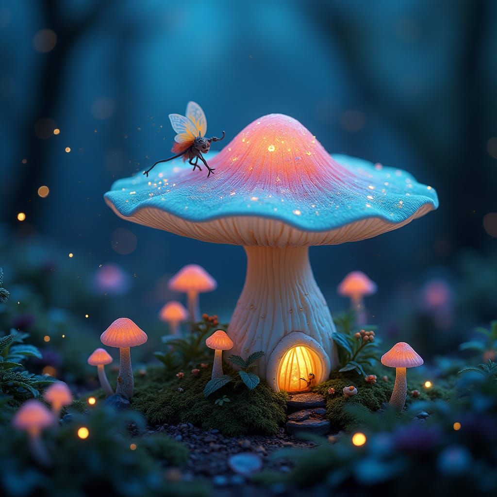 Enchanted Whimsy in an Iridescent Forest