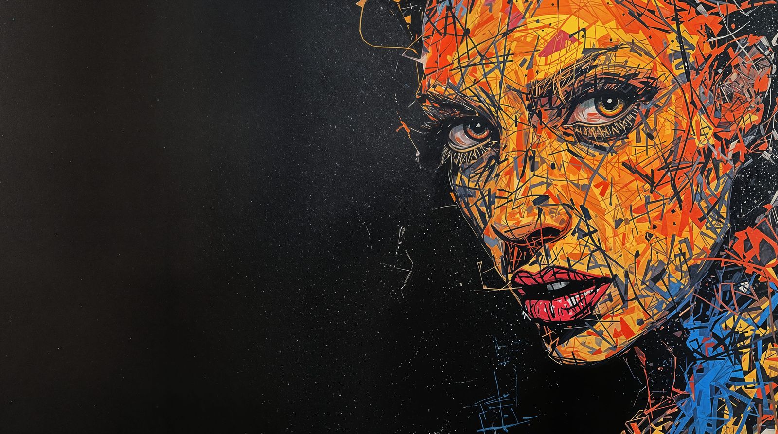 Surreal Closeup Portrait in Vibrant Colors