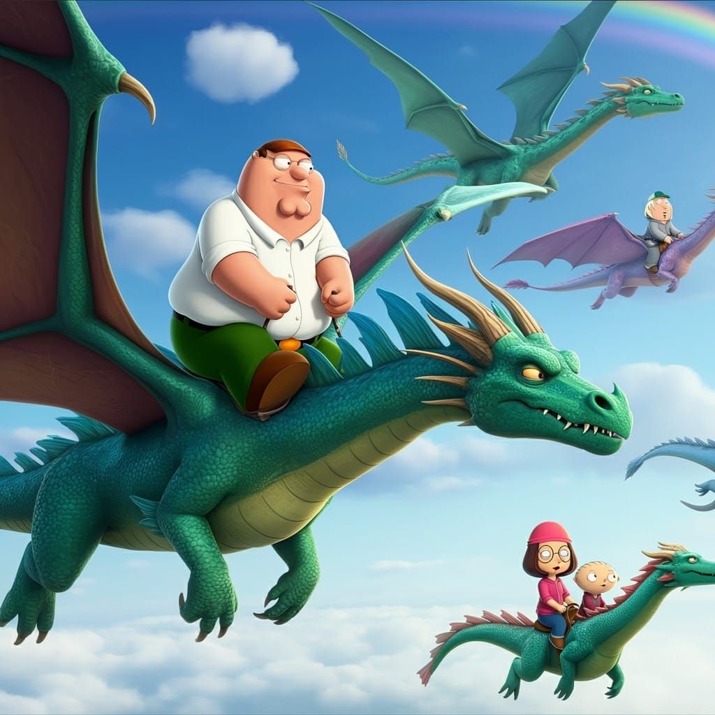 Peter Griffin Family Dragon Ride in Unreal Engine