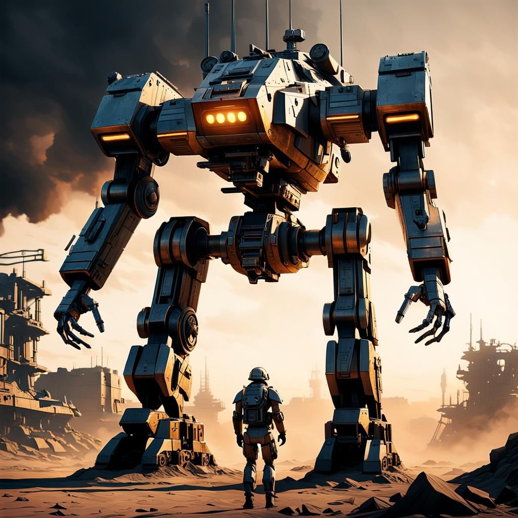 German Pz.Kpfw III Mech in Industrial Sci-Fi Style