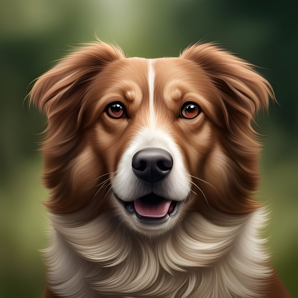 Happy Dog Portrait in Realistic 8k