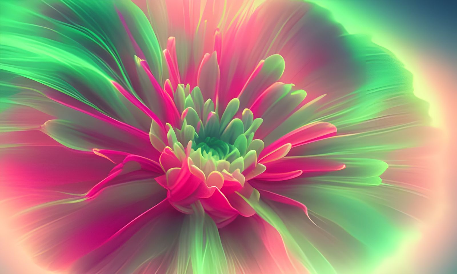 Radioactive Green Neon Flower in Cinematic Style