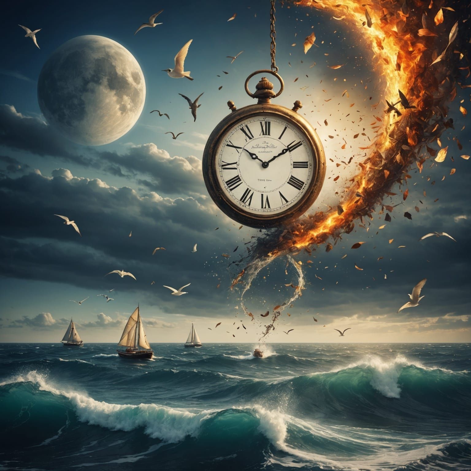 Time Escaping Itself: A Conceptual Visualization