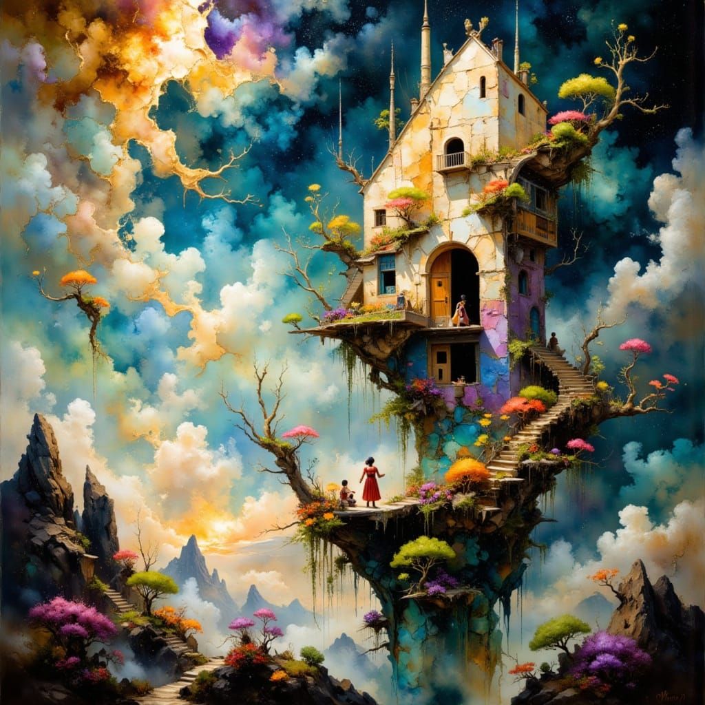 Futuristic Spiral City with Silver Ships