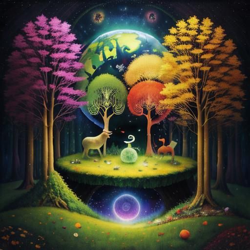 Enchanted Forest Meditation: A Cosmic Dreamscape