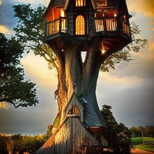 Whimsical Gothic treehouse