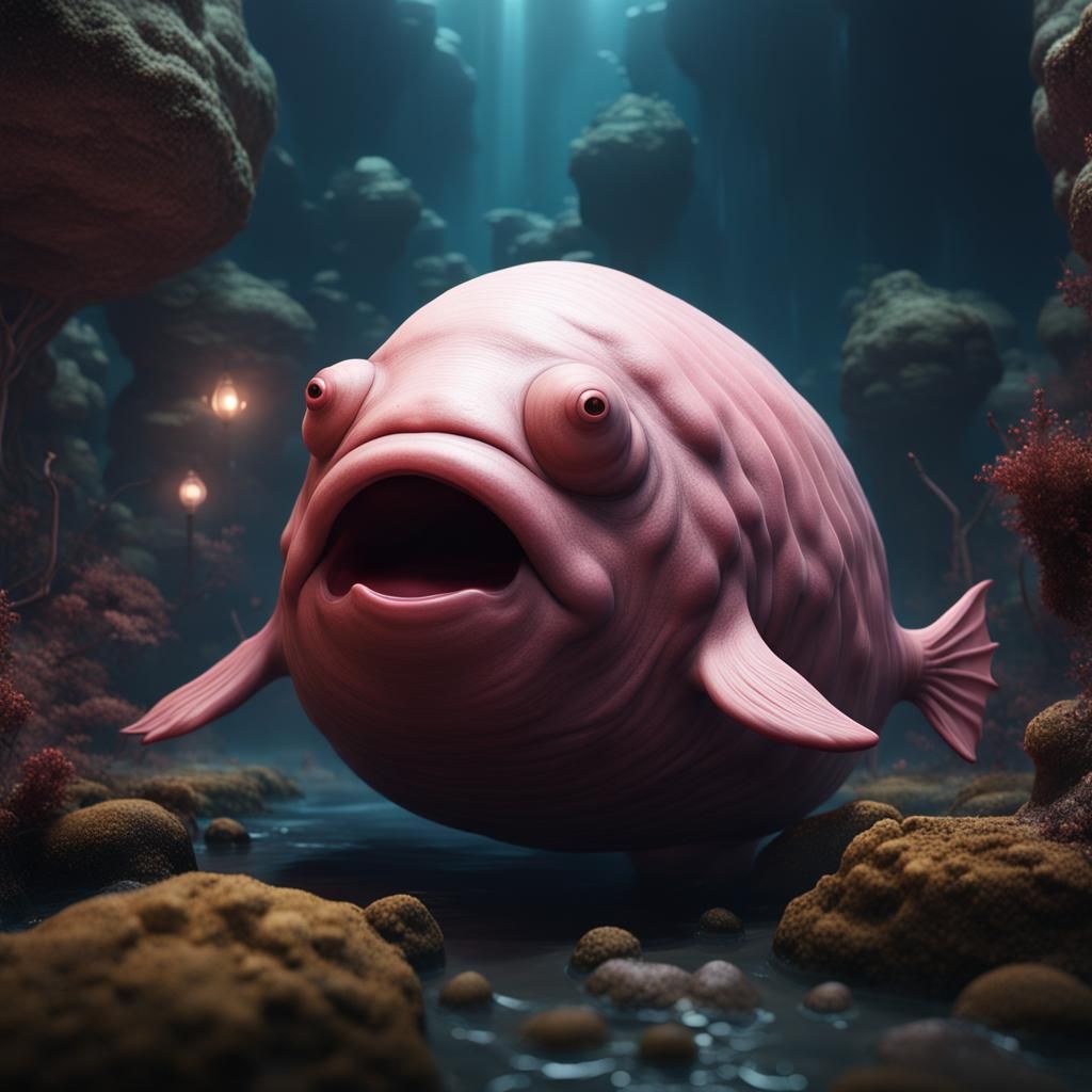 Detailed Blobfish Matte Painting in 8K