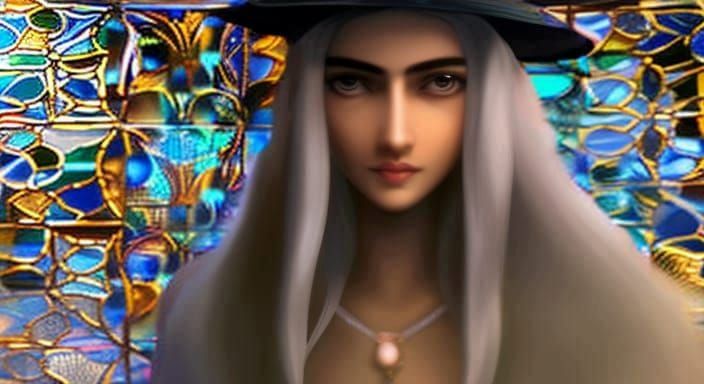 Alice as Mad Hatter in Stained Glass Style