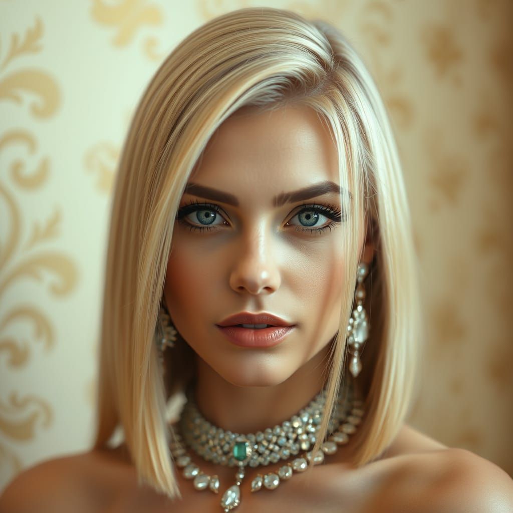 Blonde Model Portrait with Luxury Jewels