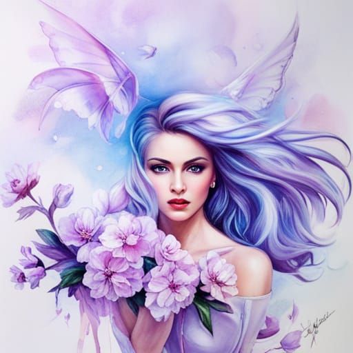 Sparkling Fairy Pin-Up in Photorealistic Digital Art