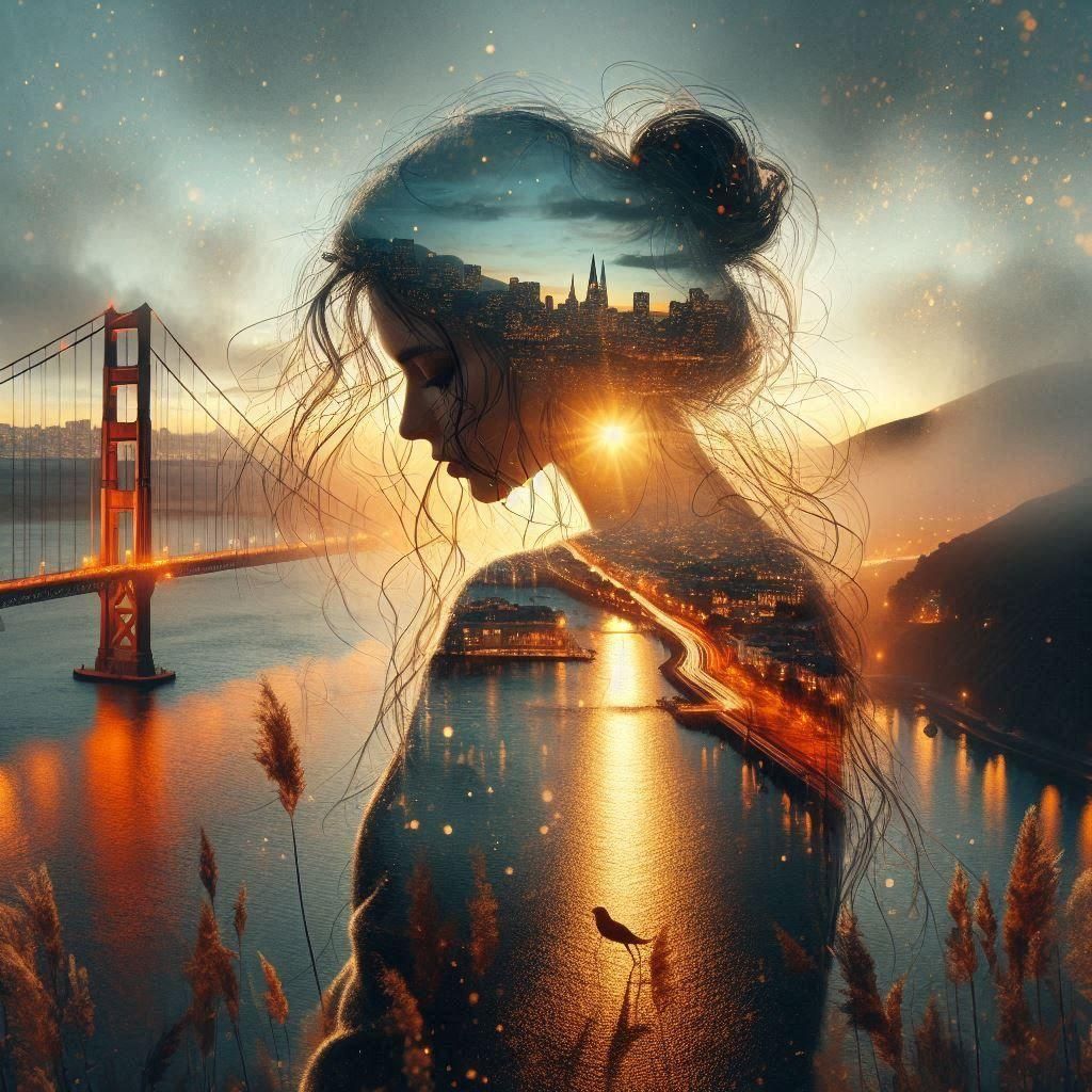 Oil Painting Double Exposure Effect