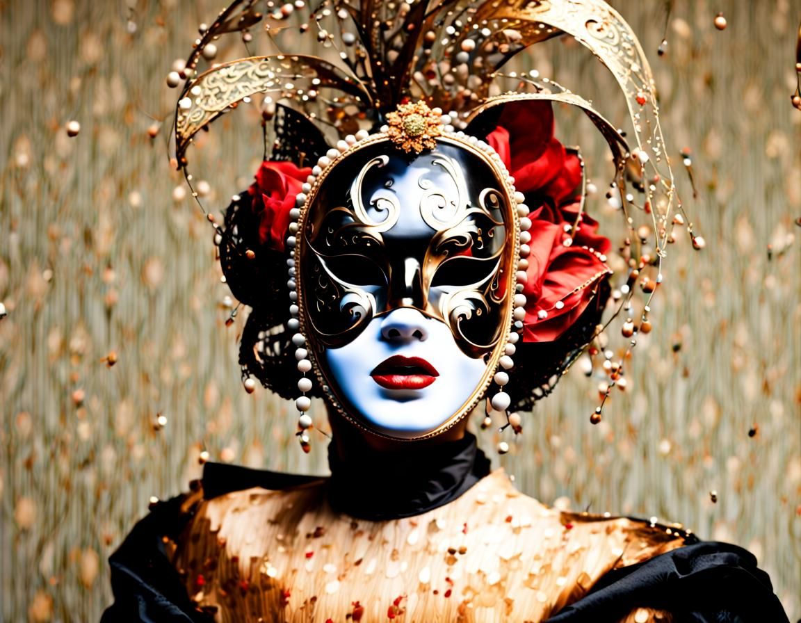 Masked Opera Singer Performing On Stage