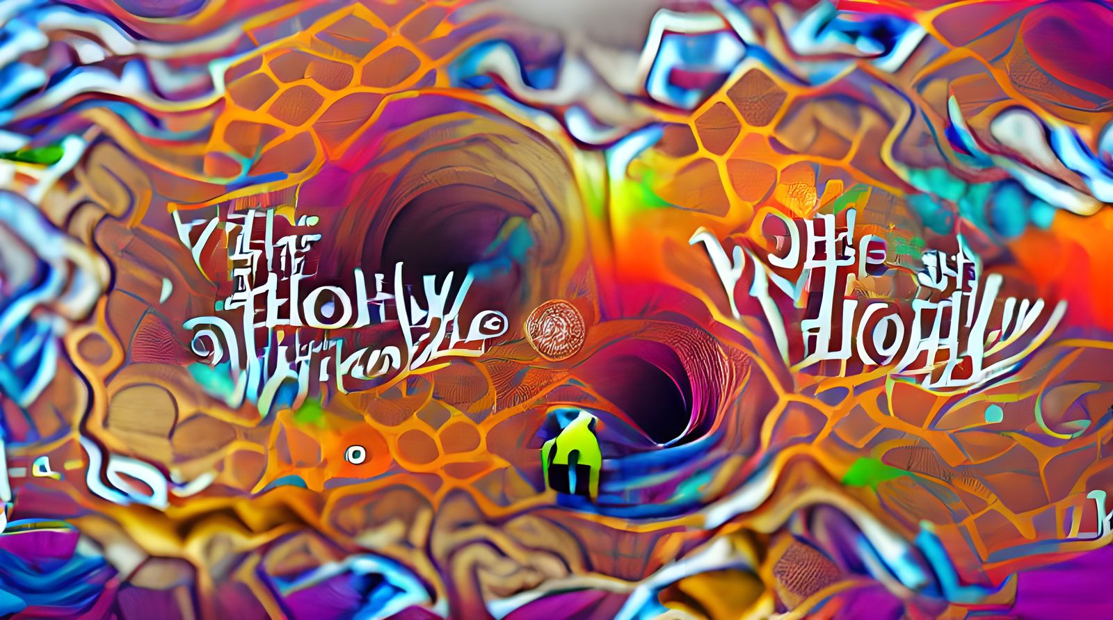 Psychedelic Fractal Graffiti in Biopunk Style