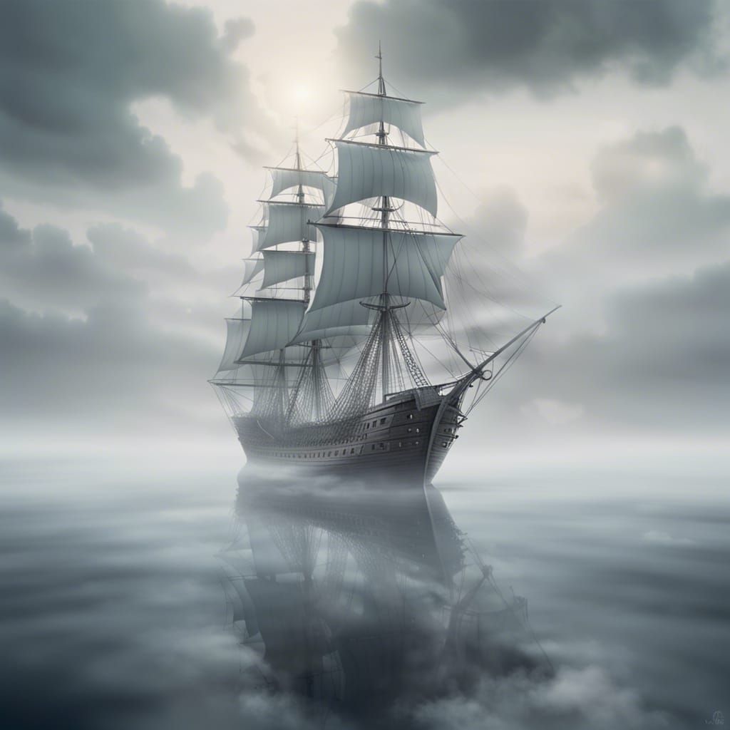 Ghost Ship Sailing on Clouds: Ethereal Fog