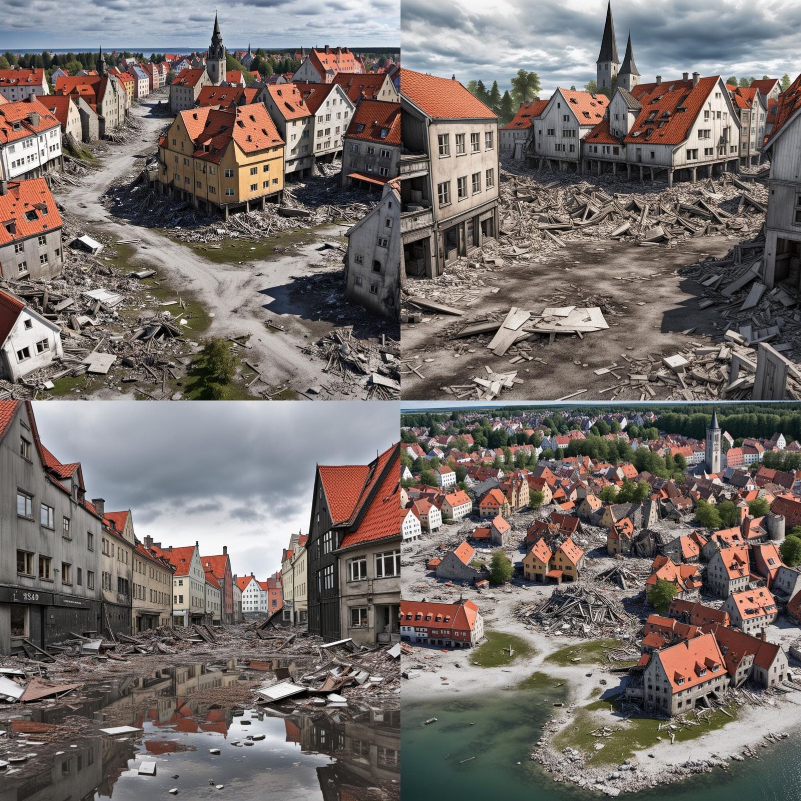 Post-Apocalyptic Visby After Tsunami Devastation