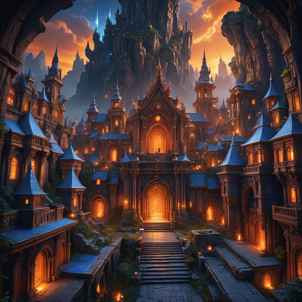 Mystical Guide Through Fantasy Realm Digital Painting