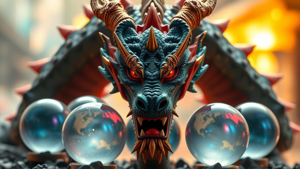 Hyperrealistic Shenron with Dragon Balls
