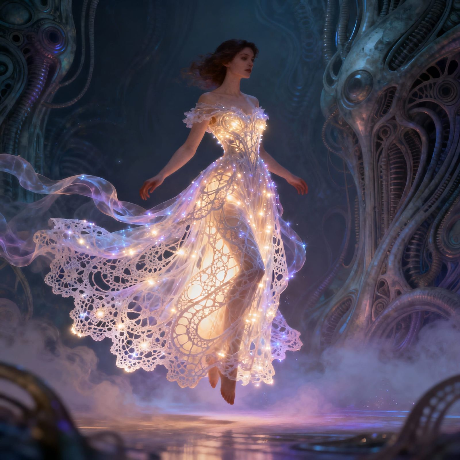 Ethereal Luminous Dress with Magical Glow
