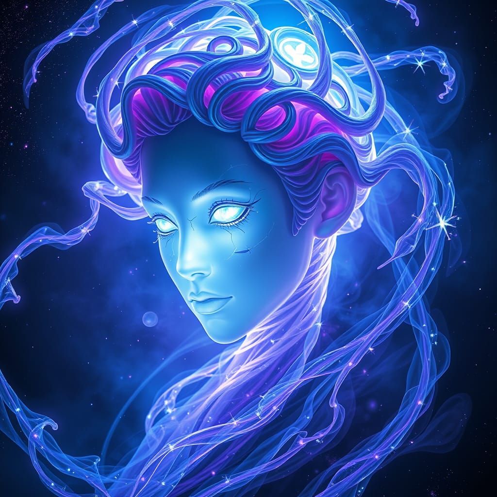 Glowing Cosmic Jewel in Vibrant, Intricately Detailed Portra...