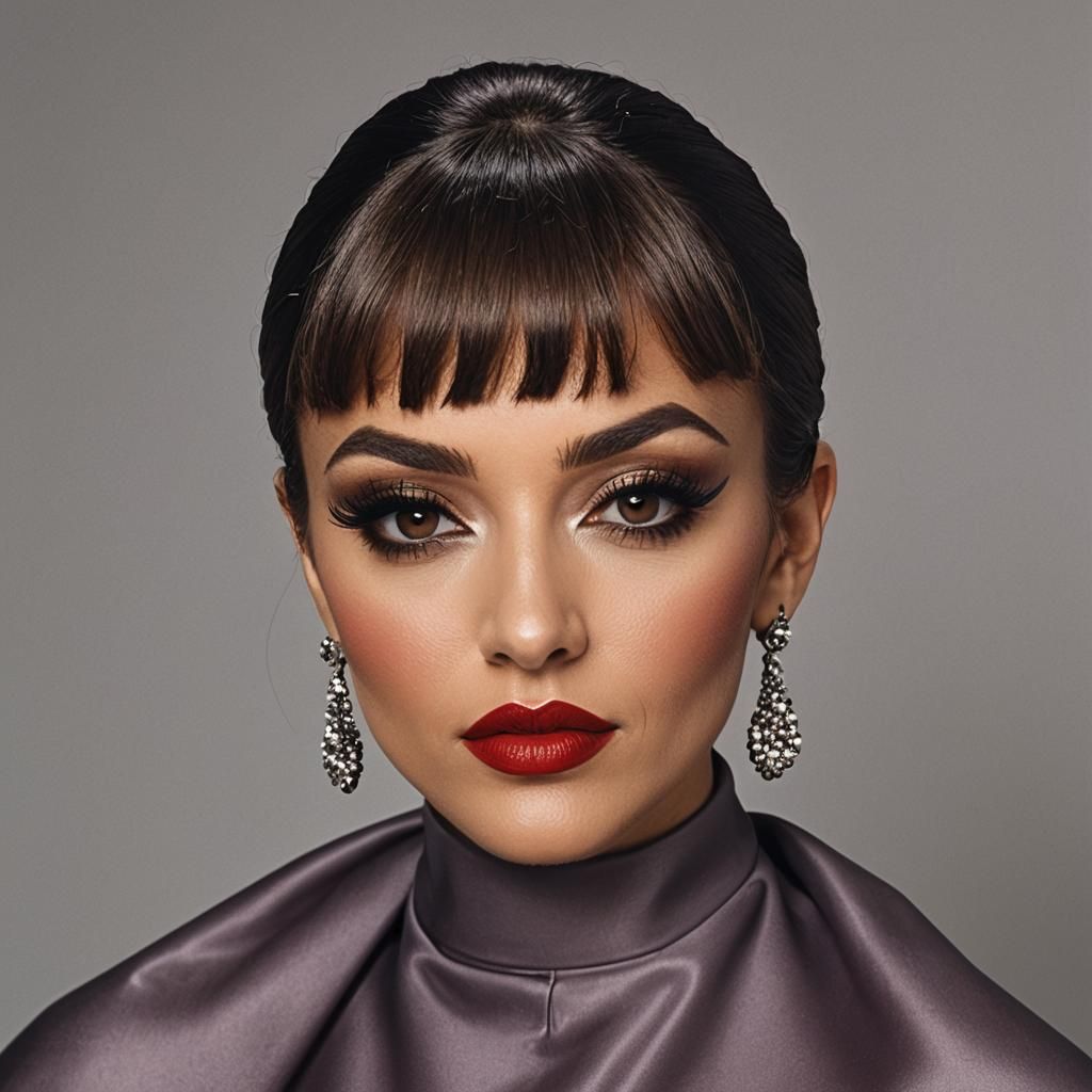 Celebrity Portrait with Freshly Cut Baby Bangs