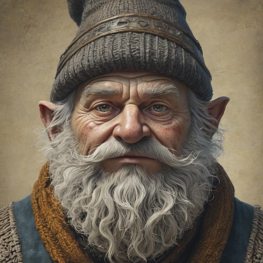Gnome Thief Portrait in Etched Fantasy Style