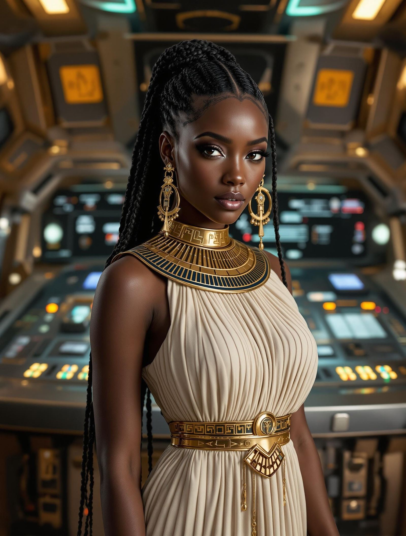 Ancient Egyptian Beauty in Futuristic Temple