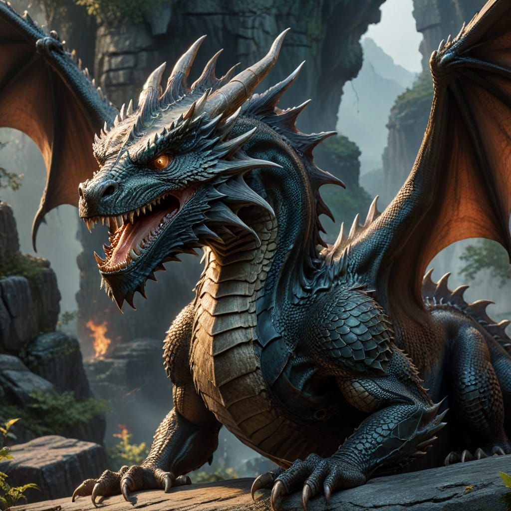 Majestic Dragon Illustration