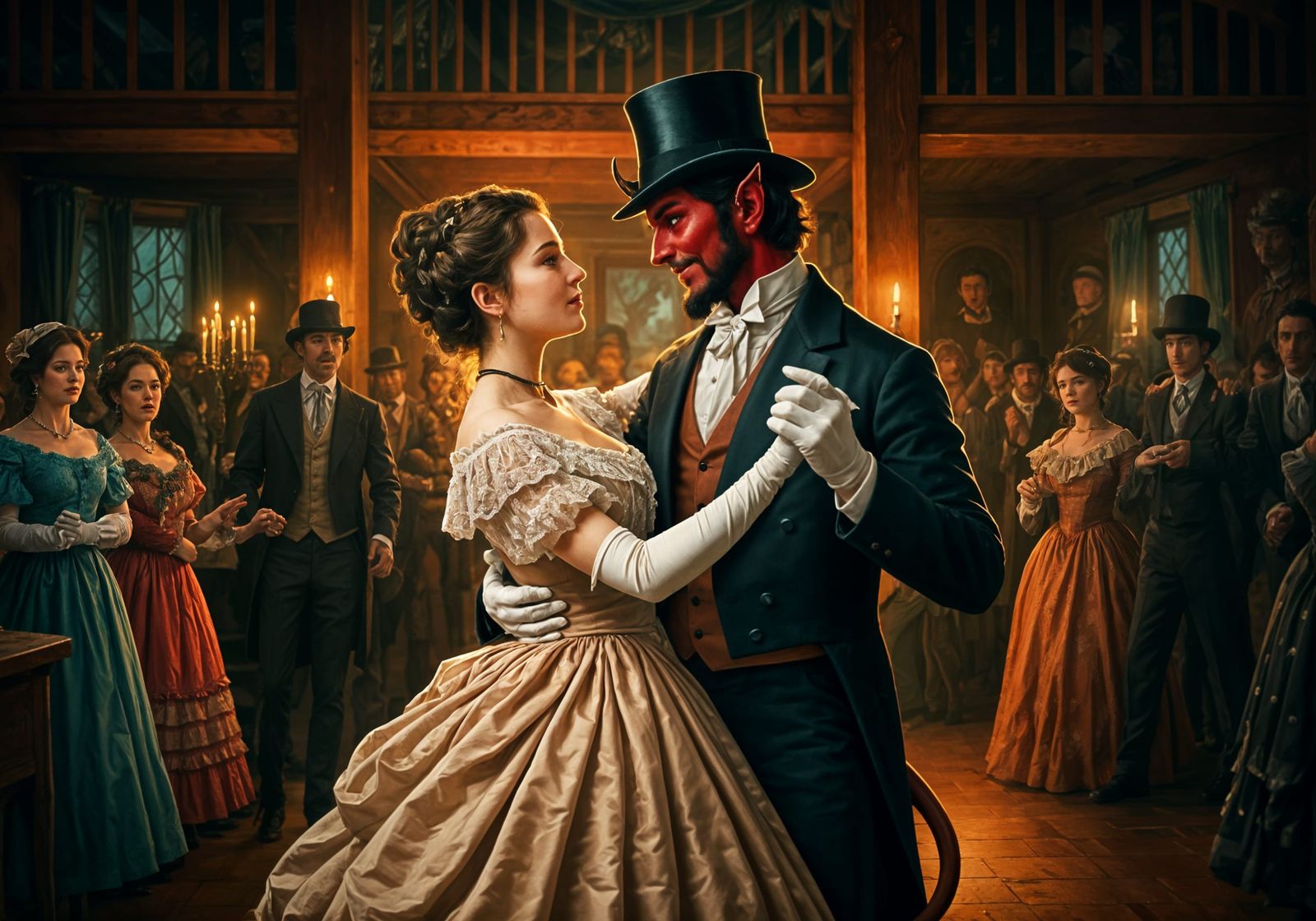 Rose Latulippe's Dance with the Devil: Oil Painting Portrait