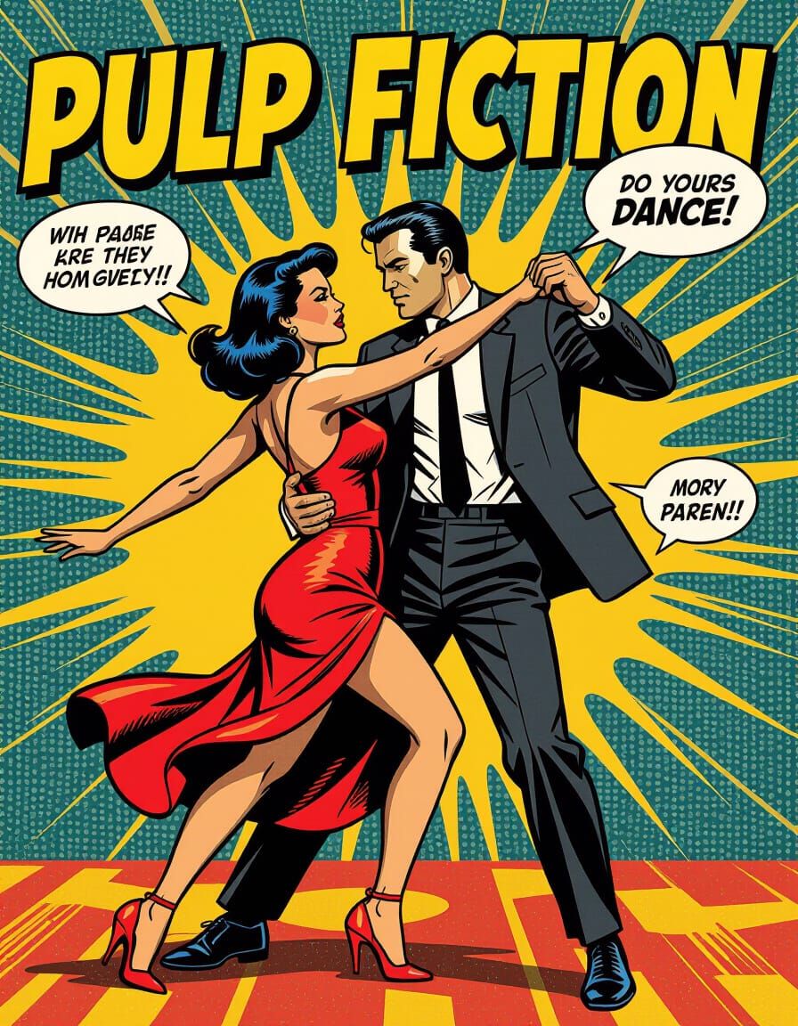 Pulp Fiction 1950s Comic Book Movie Poster