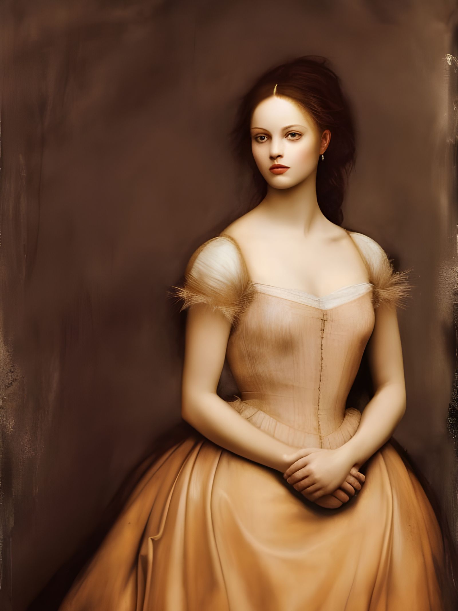 Renaissance Woman in Gown: Hyperrealist Masterpiece