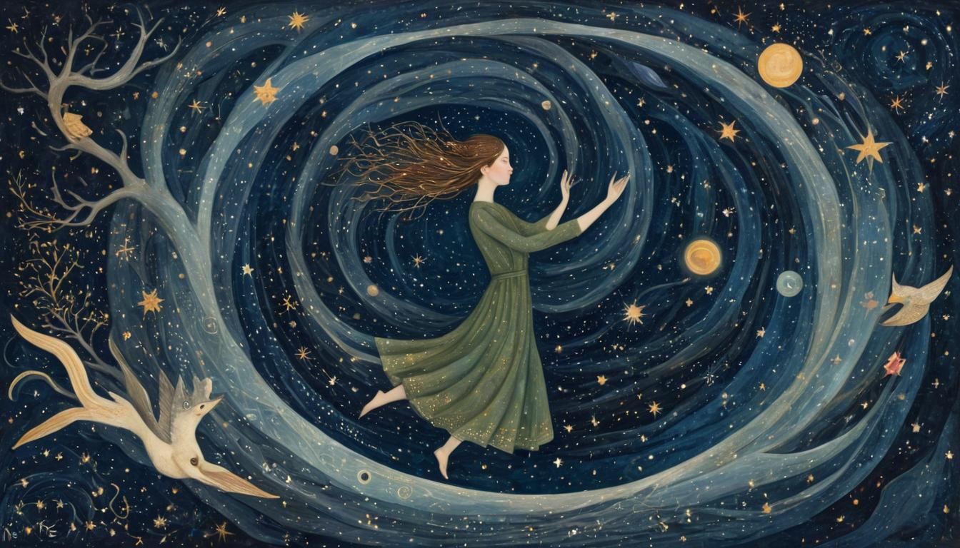 Mystical Creatures Soaring Through Galactic Creation