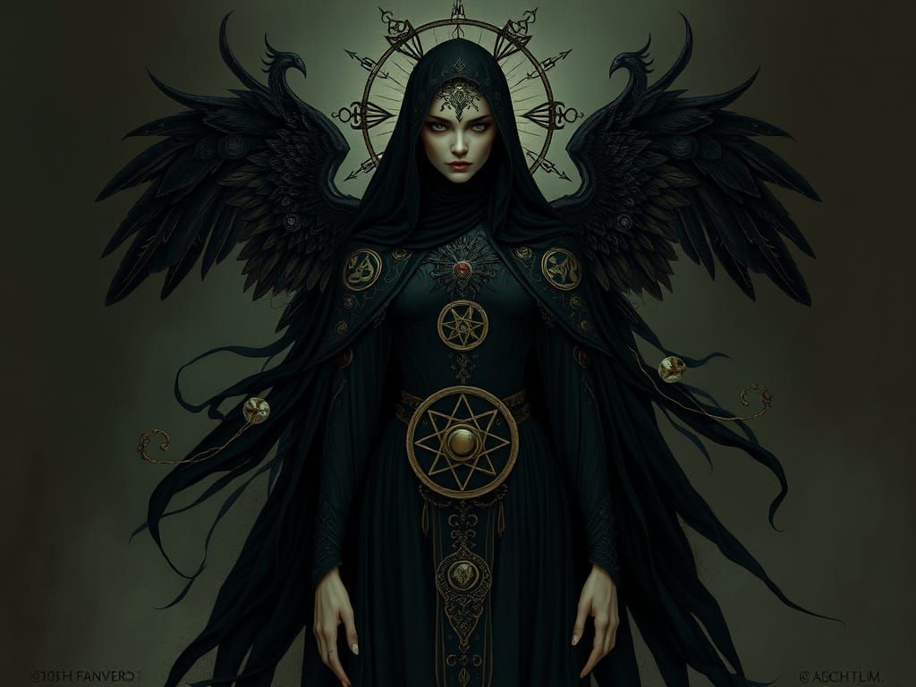 Mystical Woman in Dark Fantasy Style
