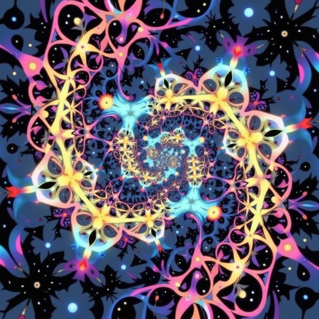 Psychedelic Heart Interior: Vivid Conceptual Art