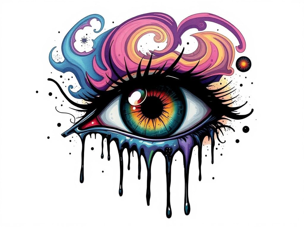 Vibrant Cosmic Eye in Urban Art Style