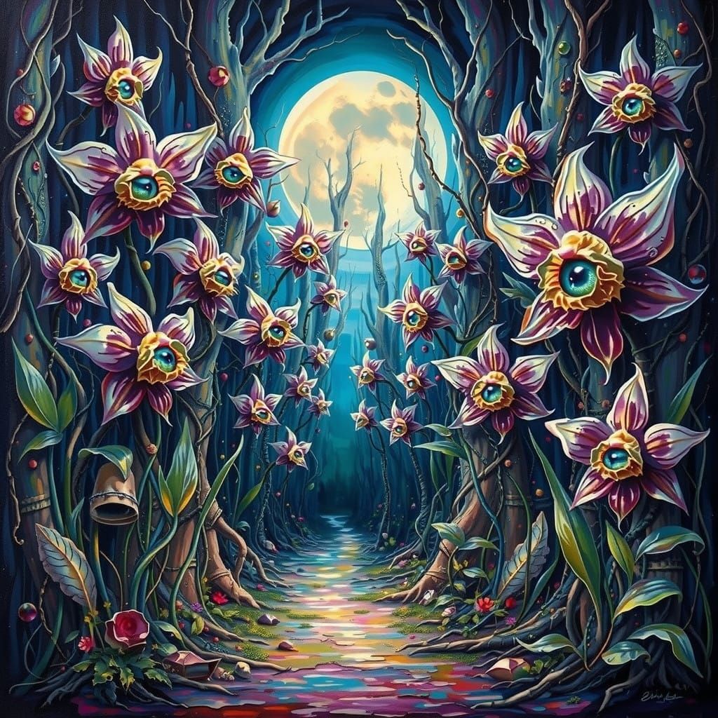 Enchanted Eye Grove in Moonlit Glow