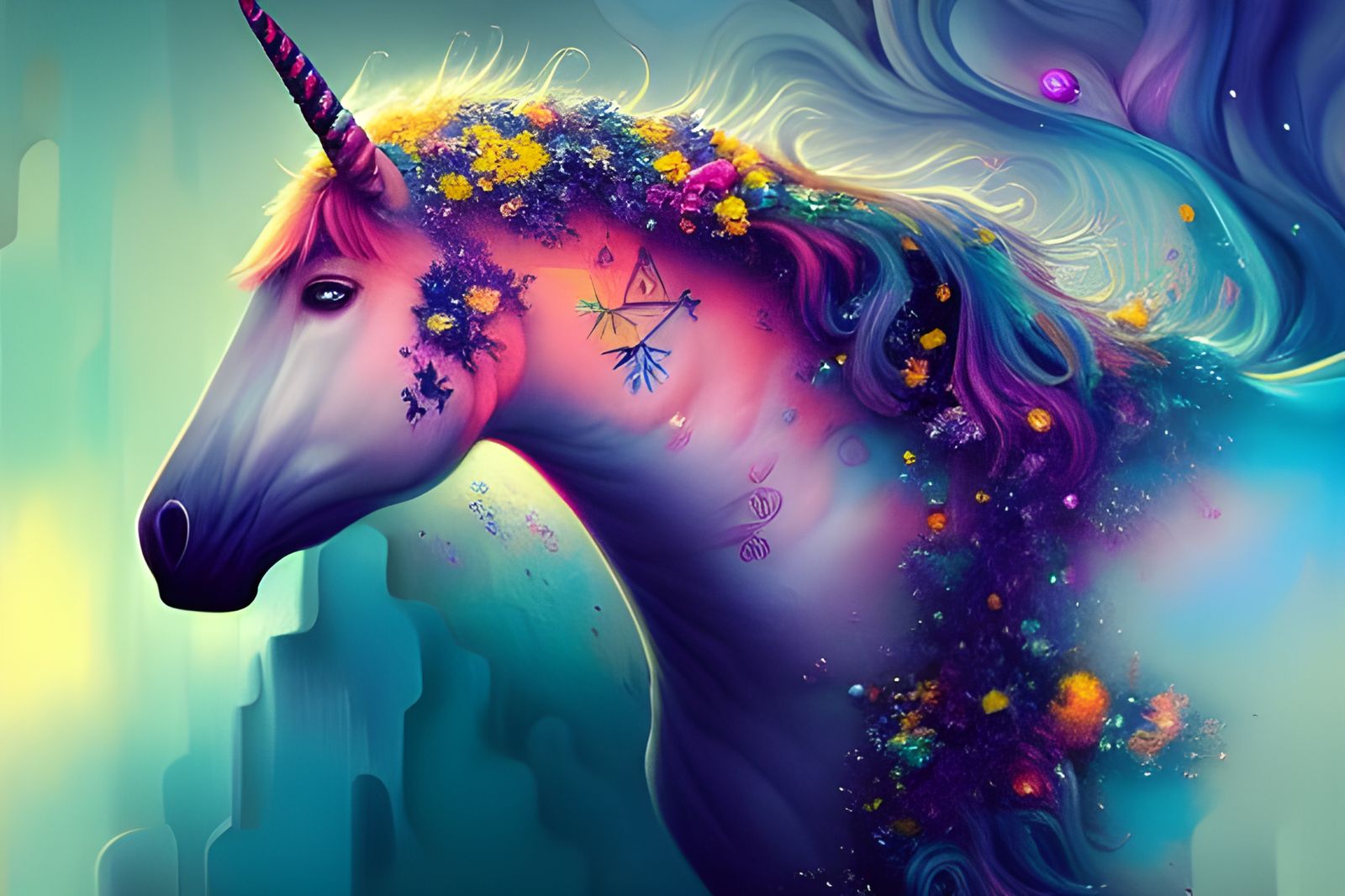 Detailed Digital Painting of a Magical Unicorn