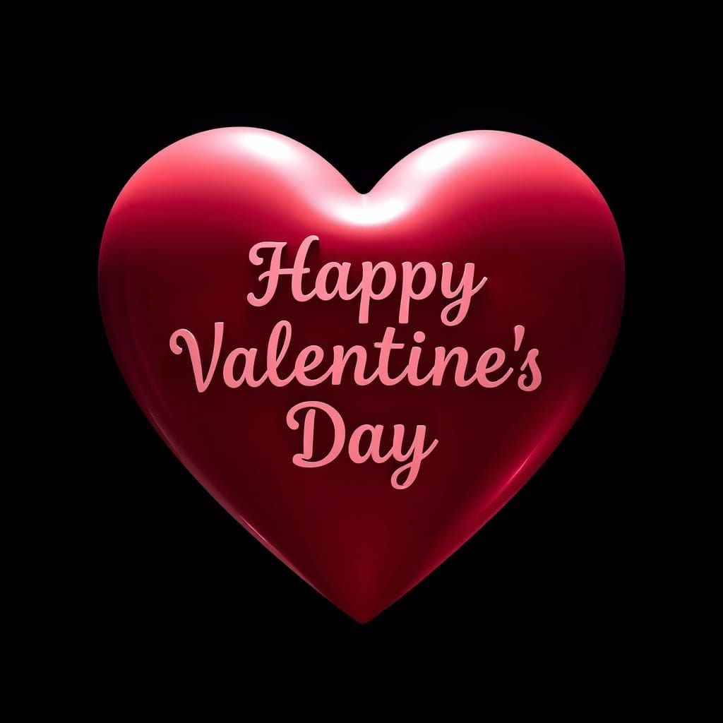 A Giant Heart Shouts Happy Valentines Day in Vibrant Colors