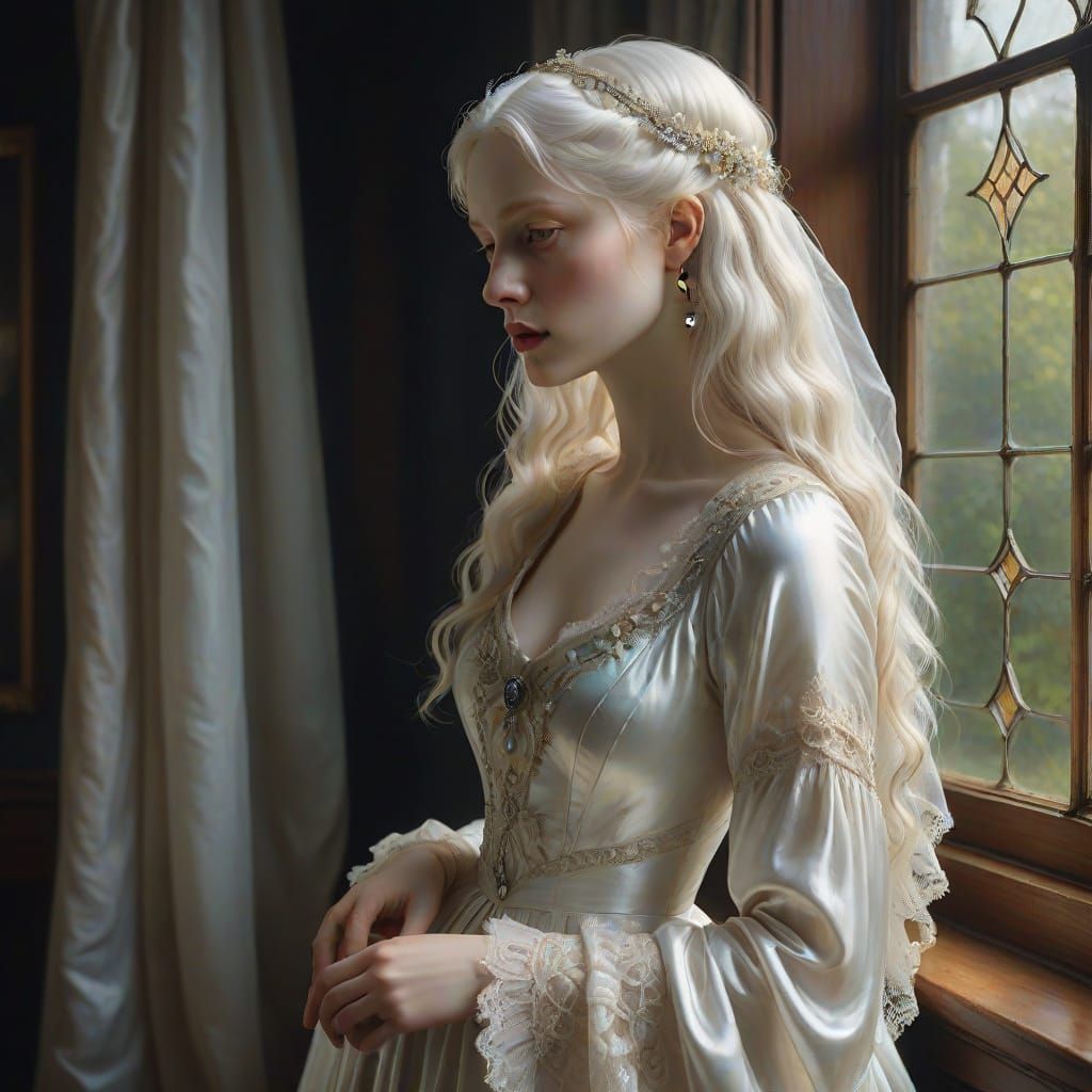 Albino Victorian Woman in Ethereal Light