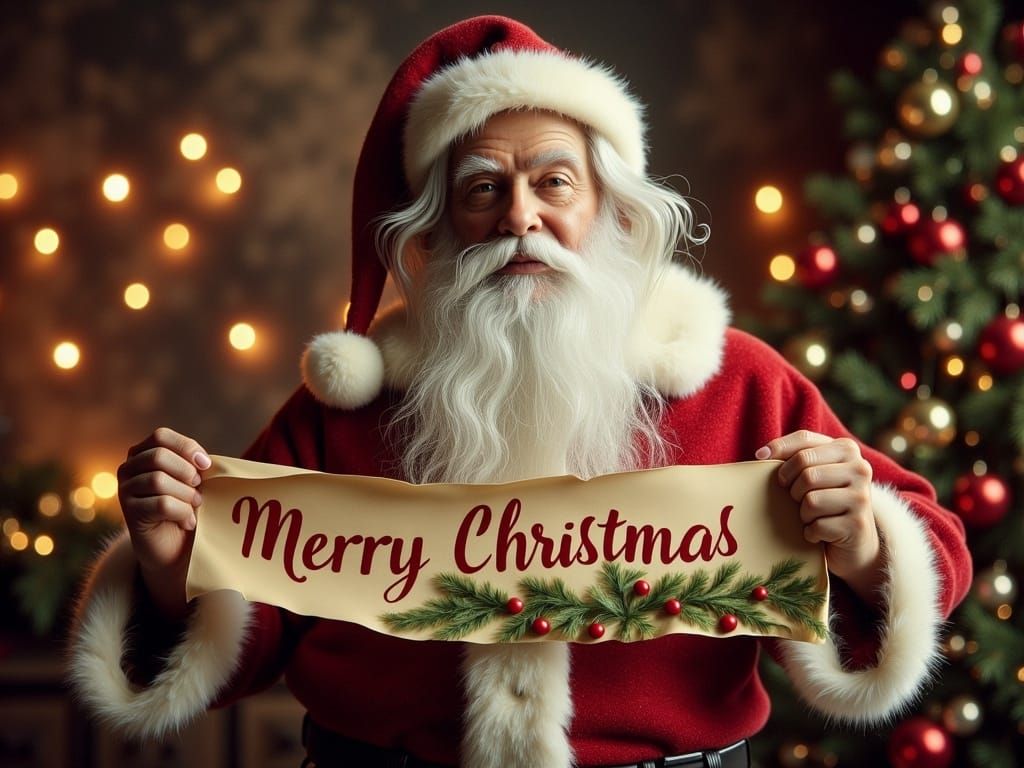 Vintage Christmas Joy with Father Christmas