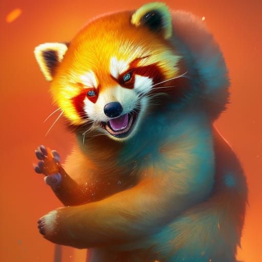 Glowing Red Panda Concept Art